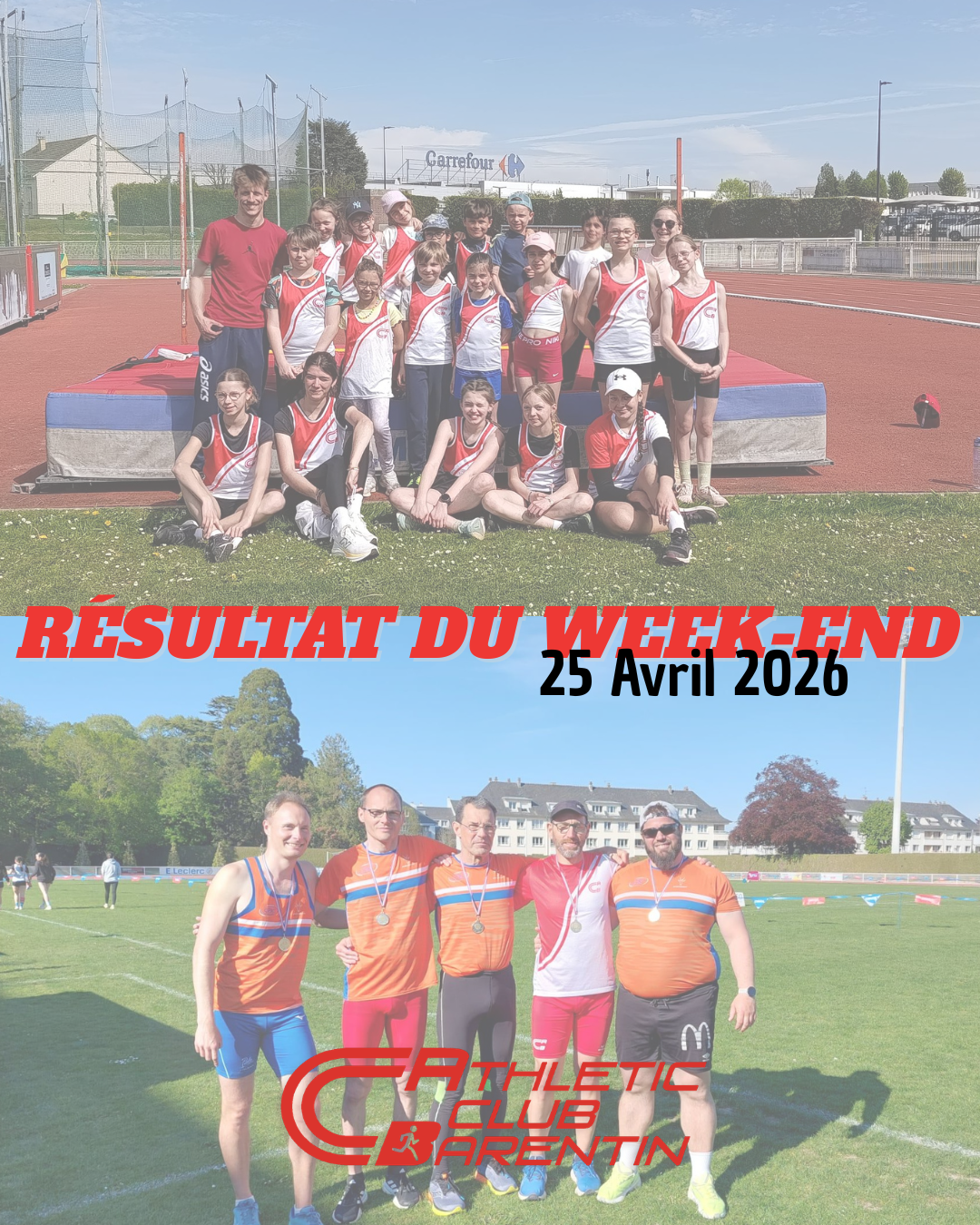 Résultats du week-end : Kids athlé + régionaux master pentathlon 25/04/2026 🔴​⚪​
