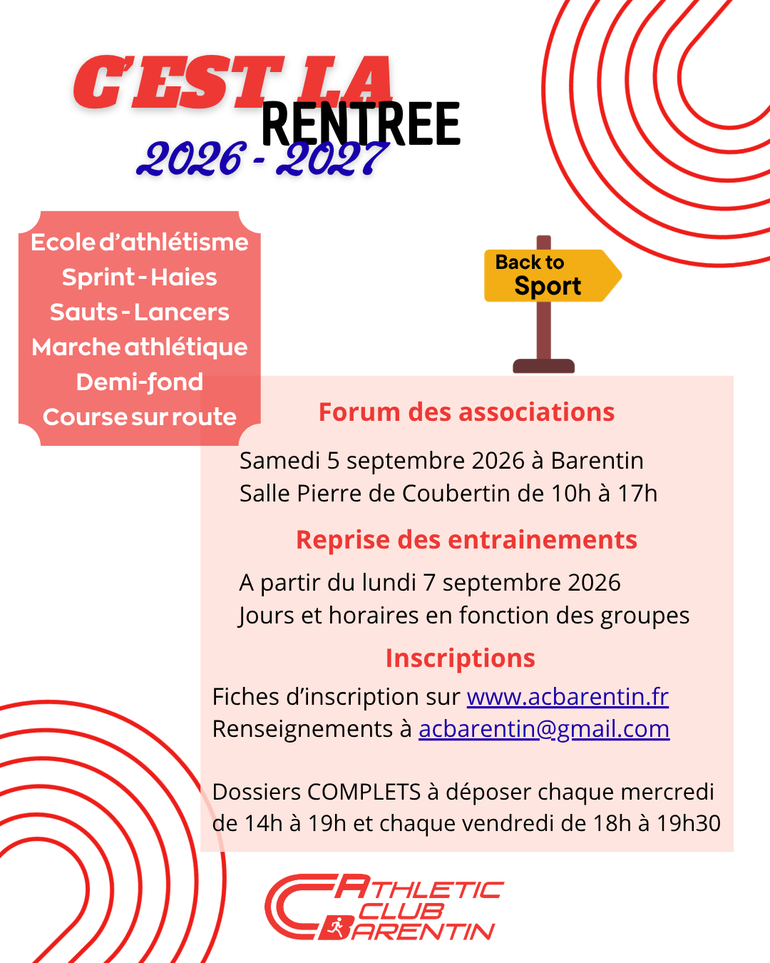 📢📑 Info Rentrée 2026-2027 📑📢